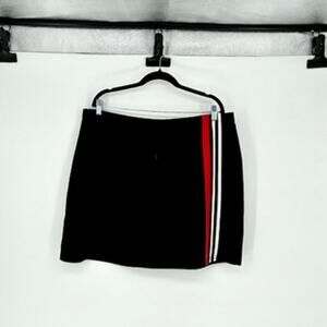 Y2k Black Skort with Red and White Stripe Accent - Plus 3X - Tenniscore - Sporty